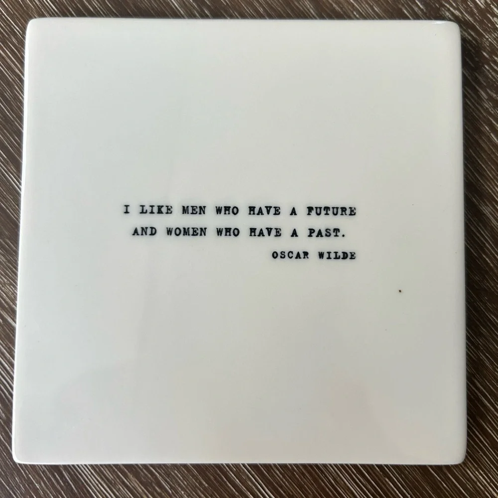 RESTORATION HARDWARE Set of 4 Oscar Wilde Coasters with Box Set